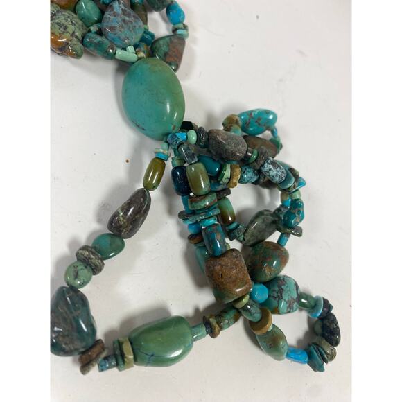 Native American Navajo Multi-Strand Turquoise Necklace - Picture 2 of 5